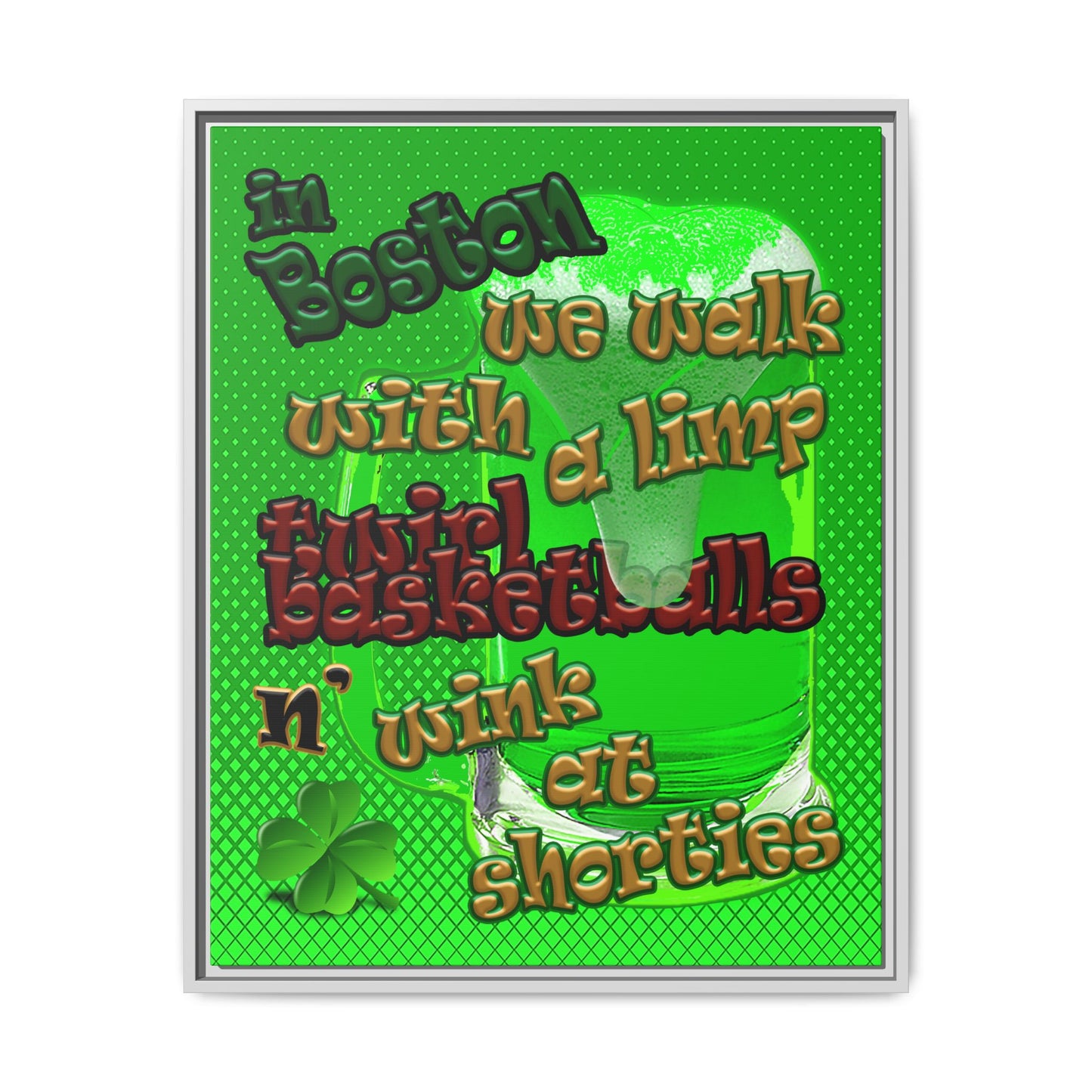 celtics logo - framed canvas art (logo green)