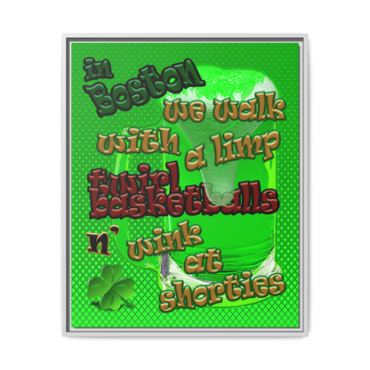 celtics logo - framed canvas art (logo green)