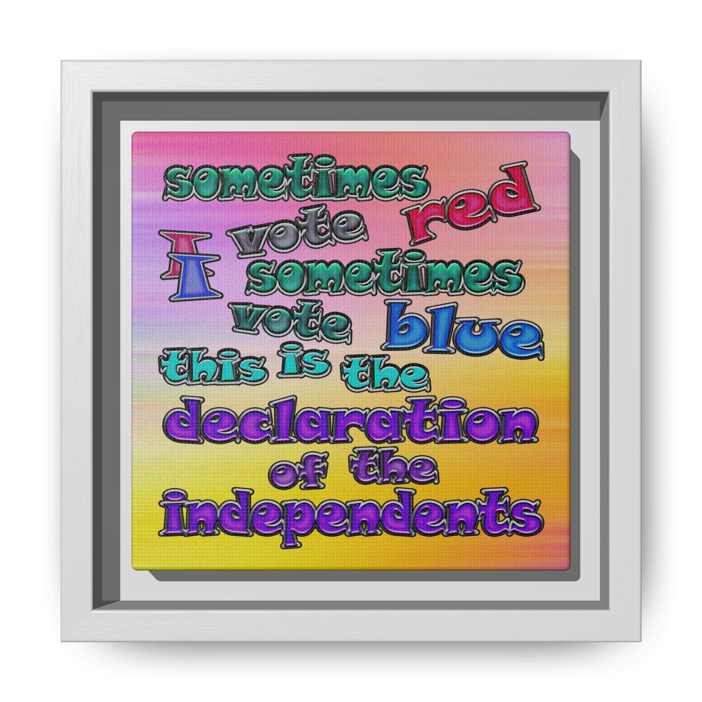 declaration of the independents - framed canvas art (color blur)