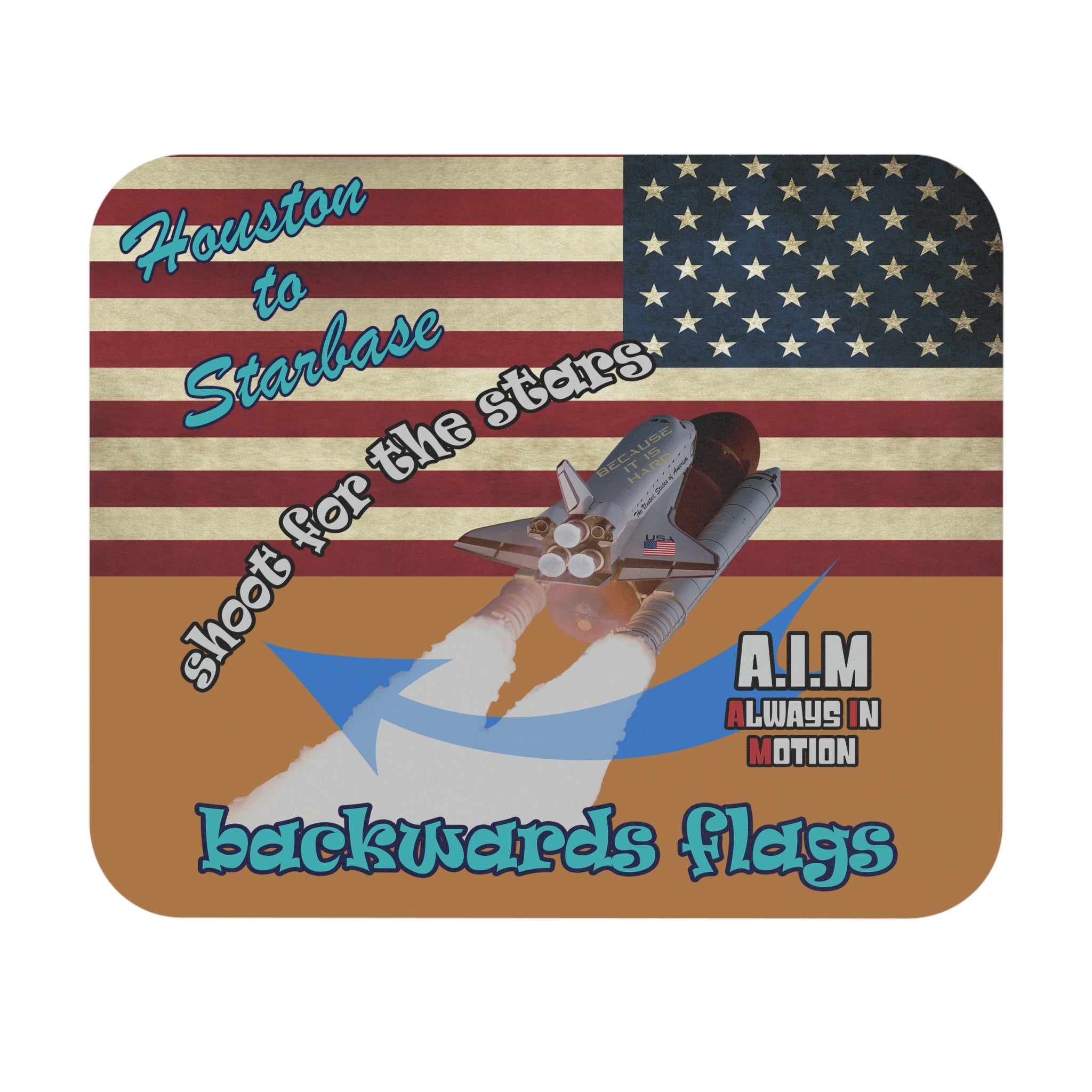 shoot for the stars - Mouse Pad (Rectangle) - (light brown)