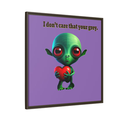 I don't care that your grey - framed canvas art (light purple)