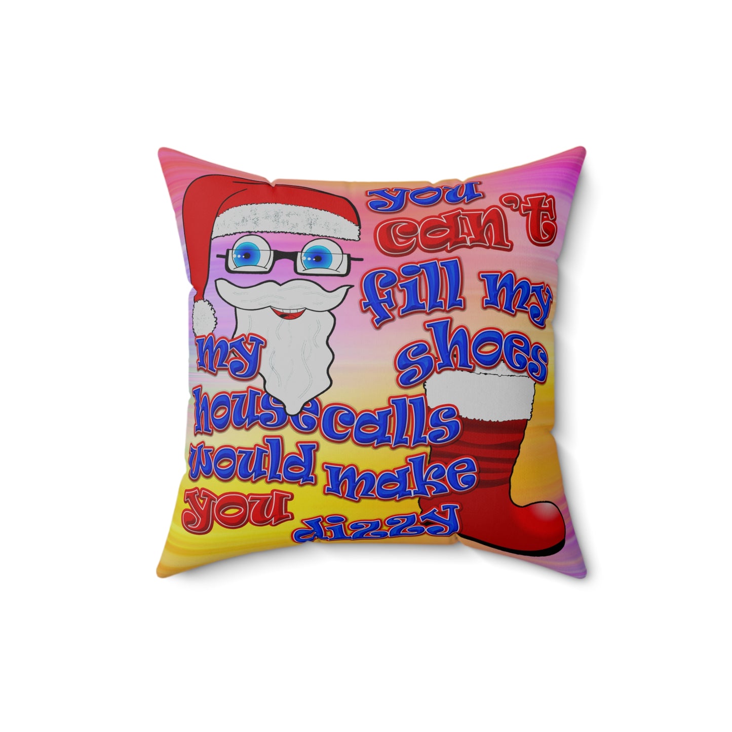 santa's shoes - Spun Polyester Square Pillow - (color blur)