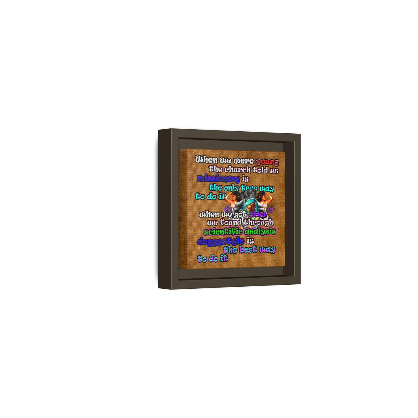 doggystyle - framed canvas art (brown papyrus)