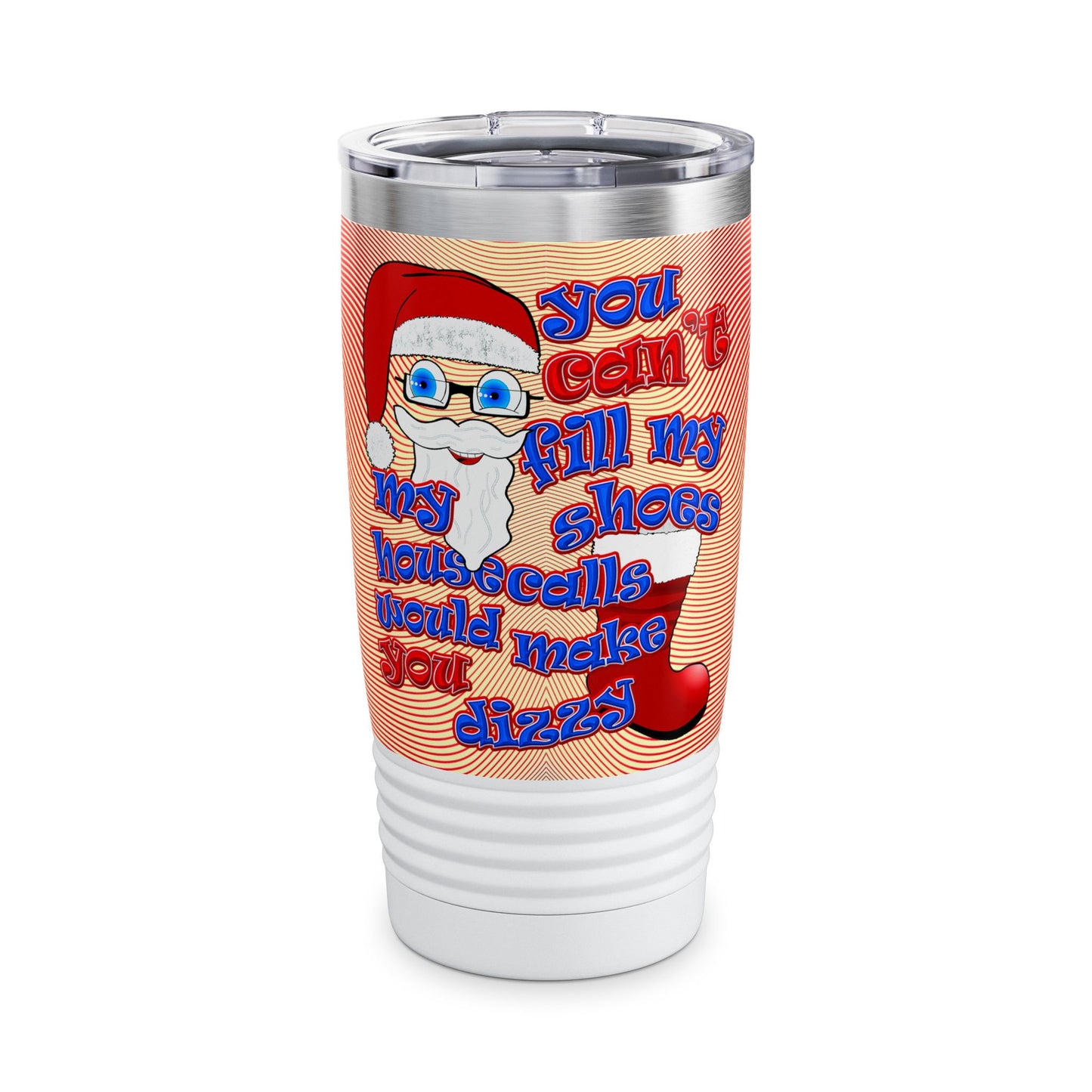 santa's shoes - Ringneck Tumbler, 20oz (yellow-orange wave)