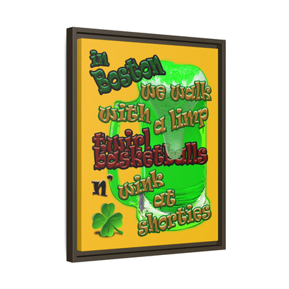 celtics logo - framed canvas art (yellow)