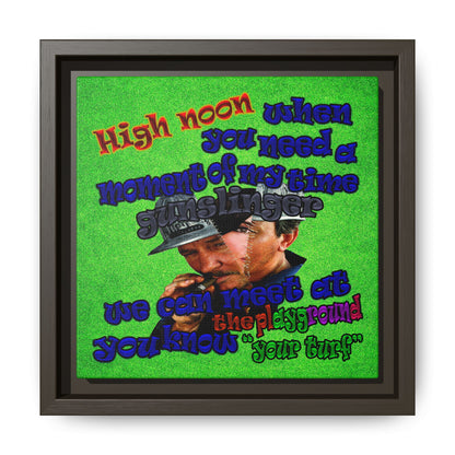 high noon - framed canvas art (green turf)