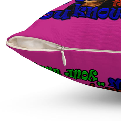 high noon - Spun Polyester Square Pillow - (pink)