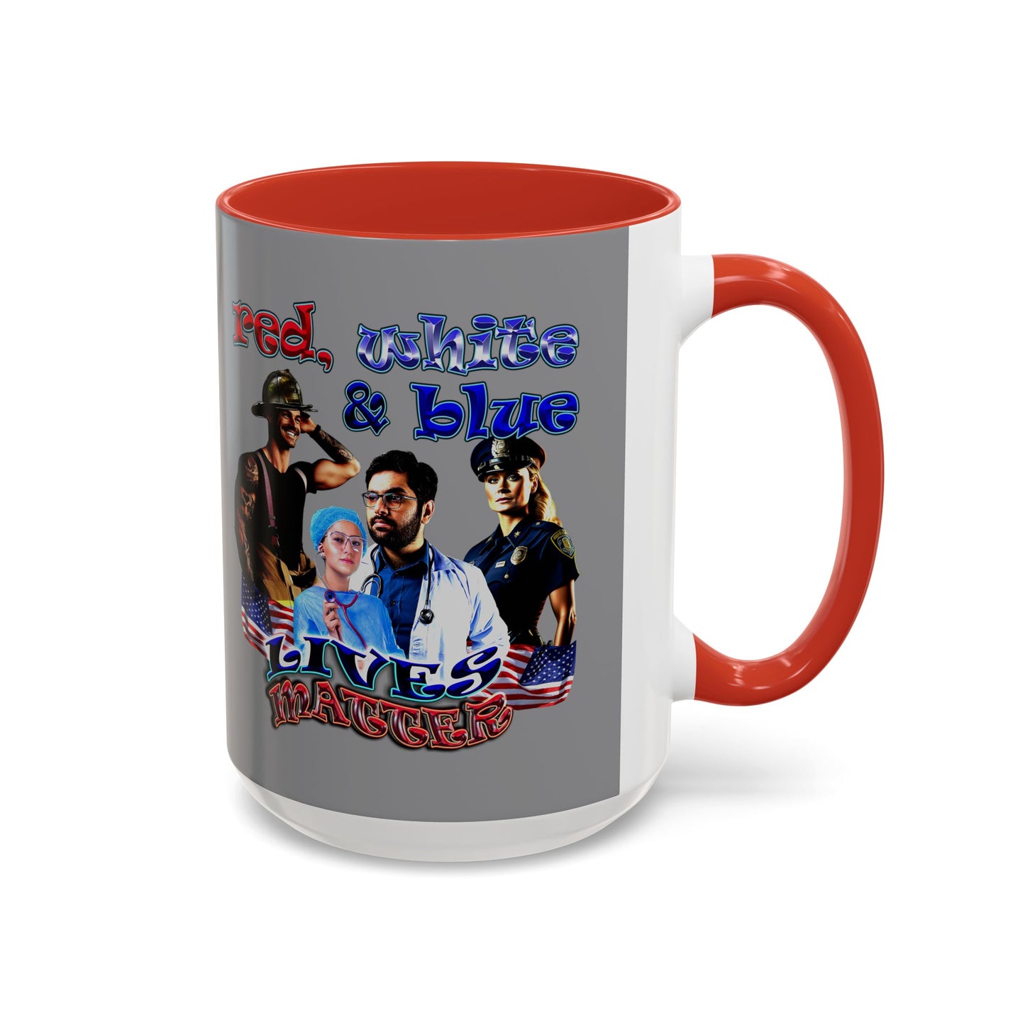 rw&b lives matter - Accent Mug (grey)