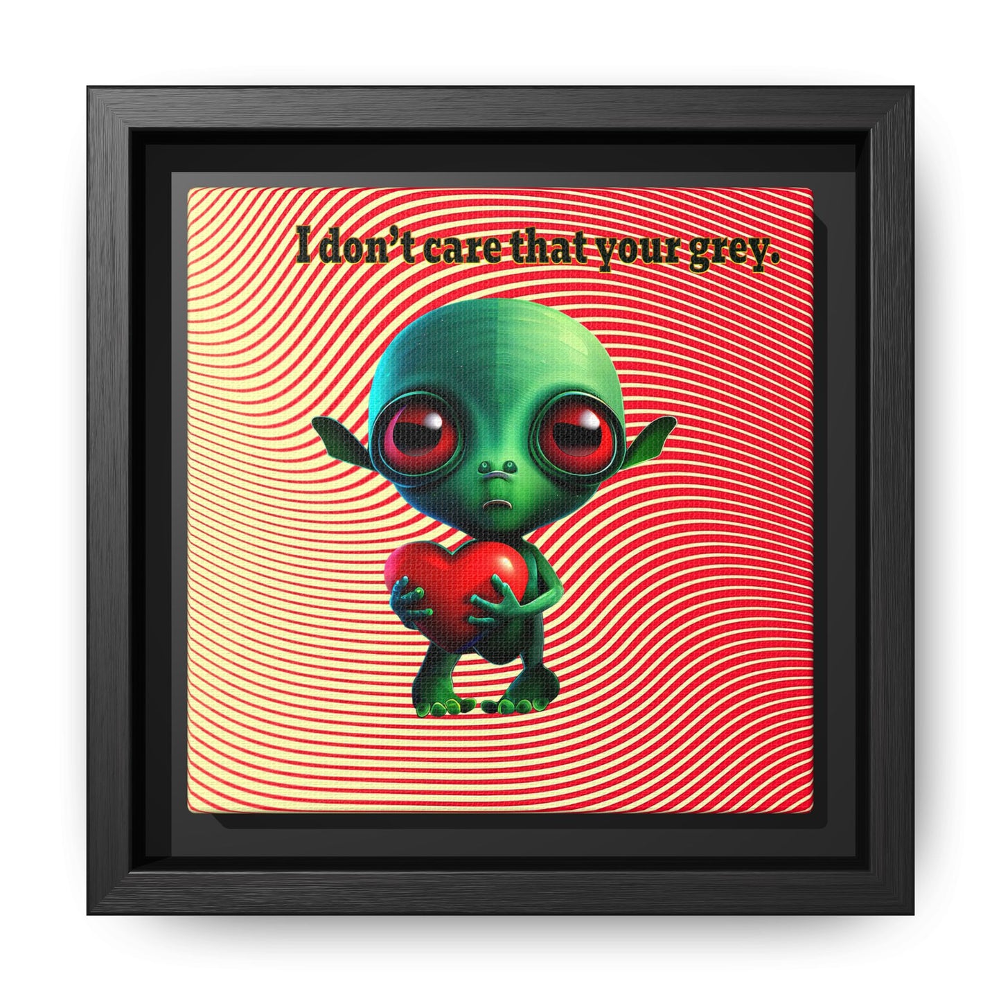I don't care that your grey - framed canvas art (yellow-orange wave)