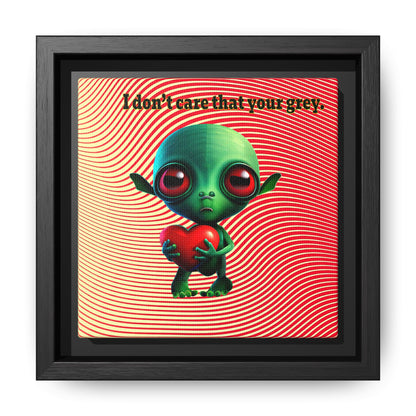 I don't care that your grey - framed canvas art (yellow-orange wave)