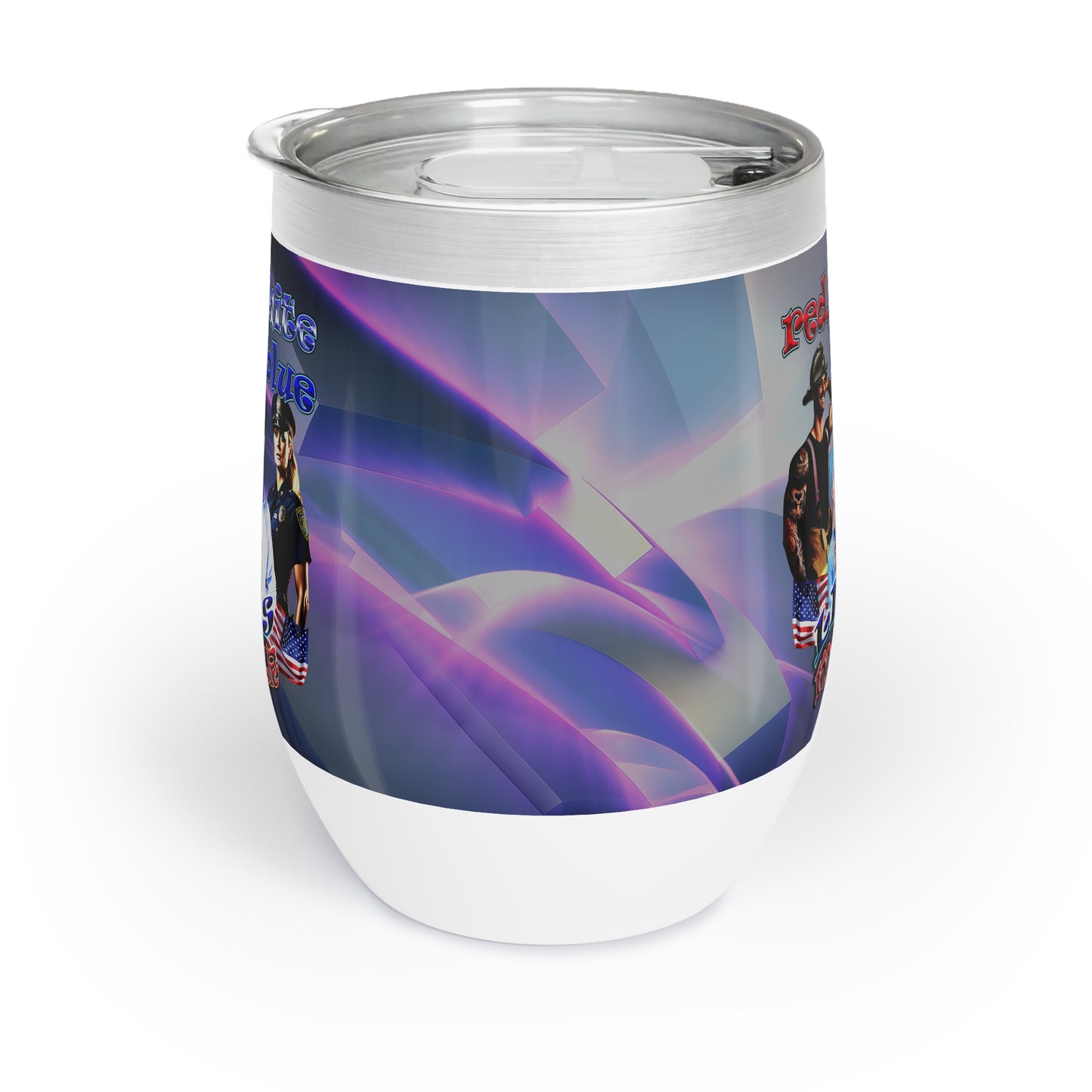 rw&b lives matter - Chill Wine Tumbler (grey-pink wave)