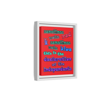 declaration of the independents - framed canvas art (red)