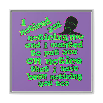 noticed you noticing - framed canvas art (light purple)