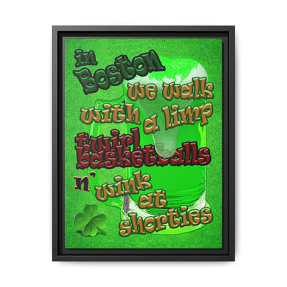 celtics logo - framed canvas art (green turf)
