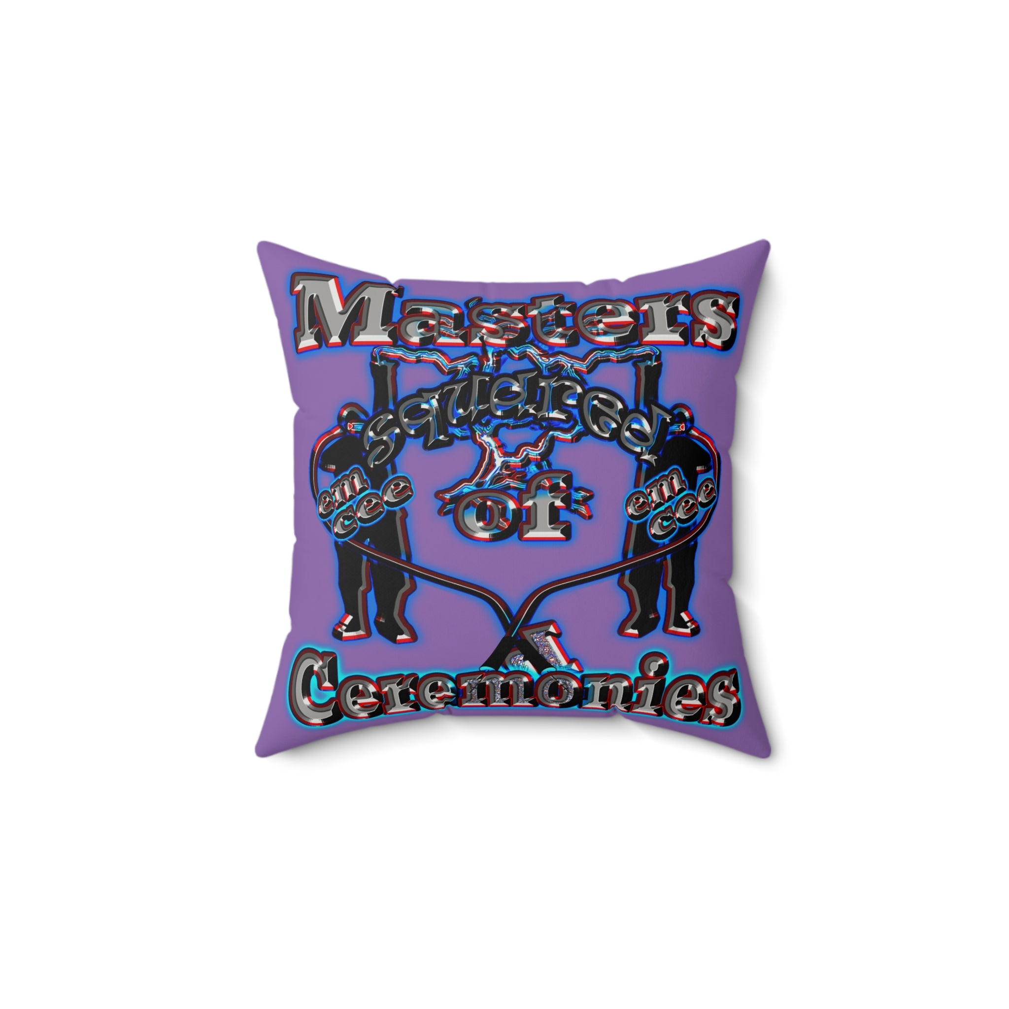 em cee squared - Faux Suede Square Pillow - (light purple)