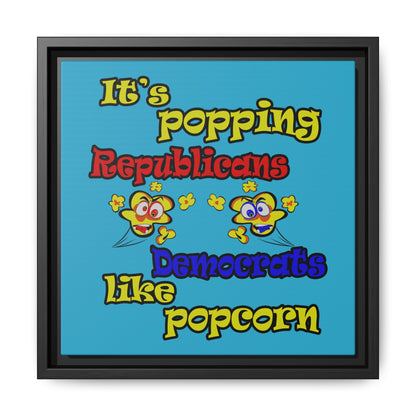 popping like popcorn - framed canvas art (turquoise)