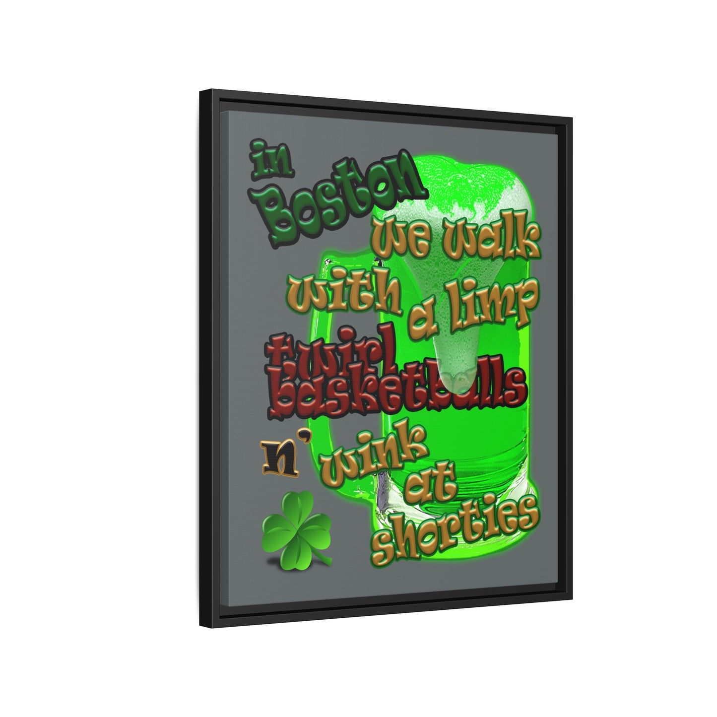 celtics logo - framed canvas art (dark grey)