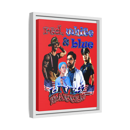 rw&b lives matter - framed canvas art (red)