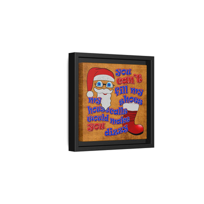 santa's shoes - framed canvas art (brown papyrus)