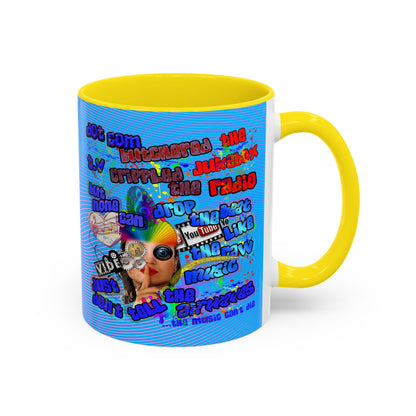 drop the beat - Accent Mug (light blue-purple wave)