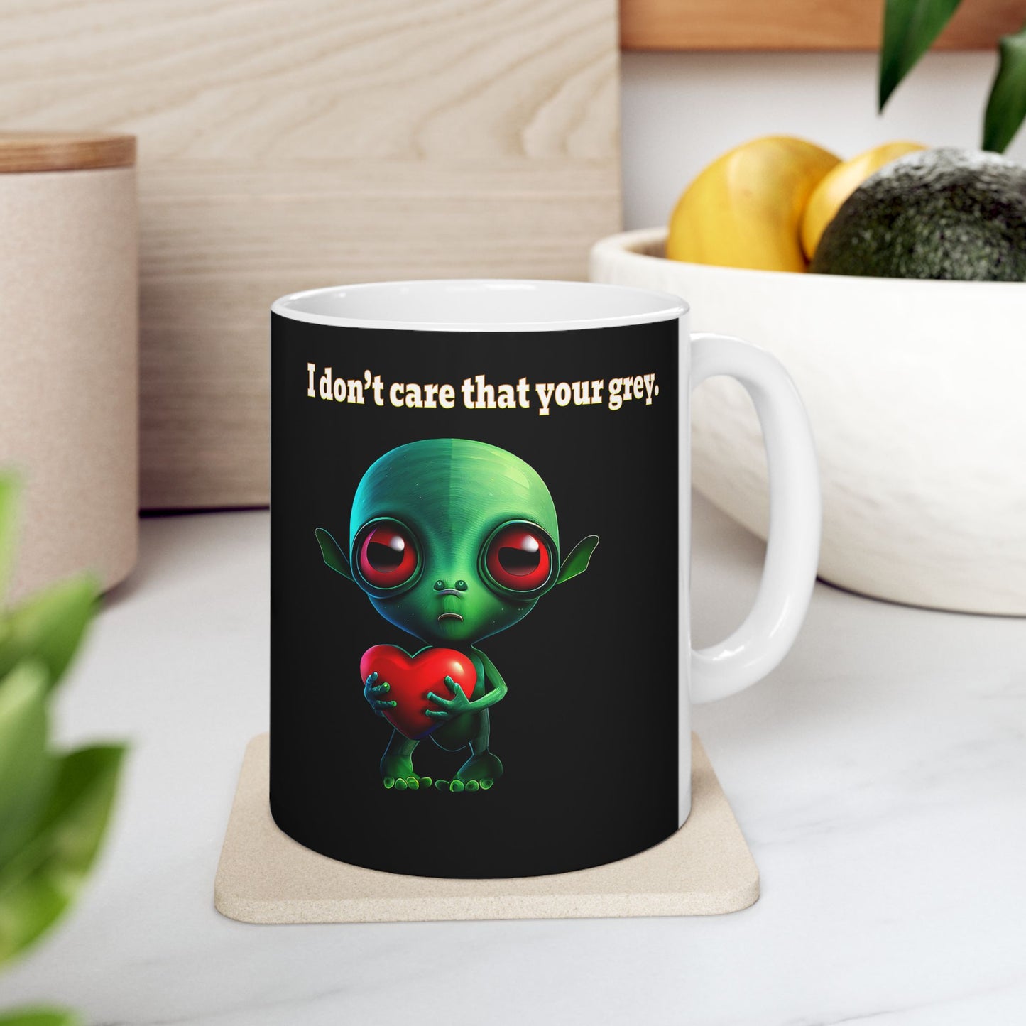 I don't care that your grey - White Mug (black)