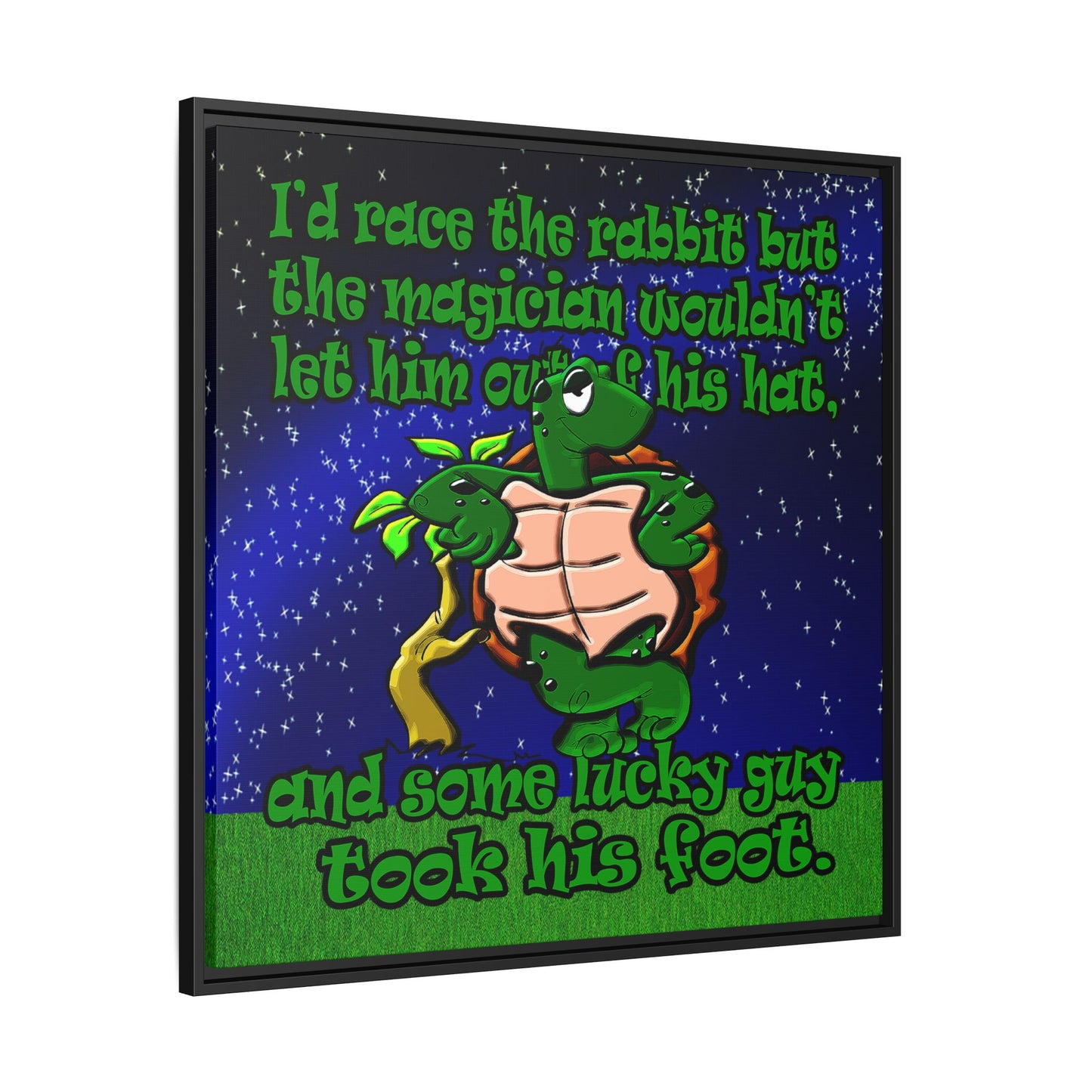 turtle race - framed canvas art ('snoops' background)