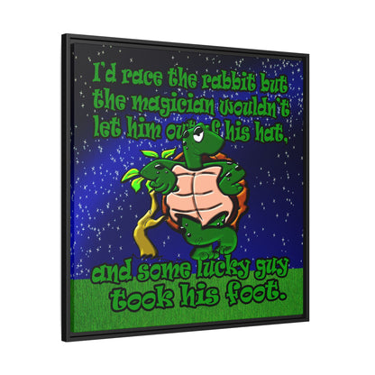 turtle race - framed canvas art ('snoops' background)