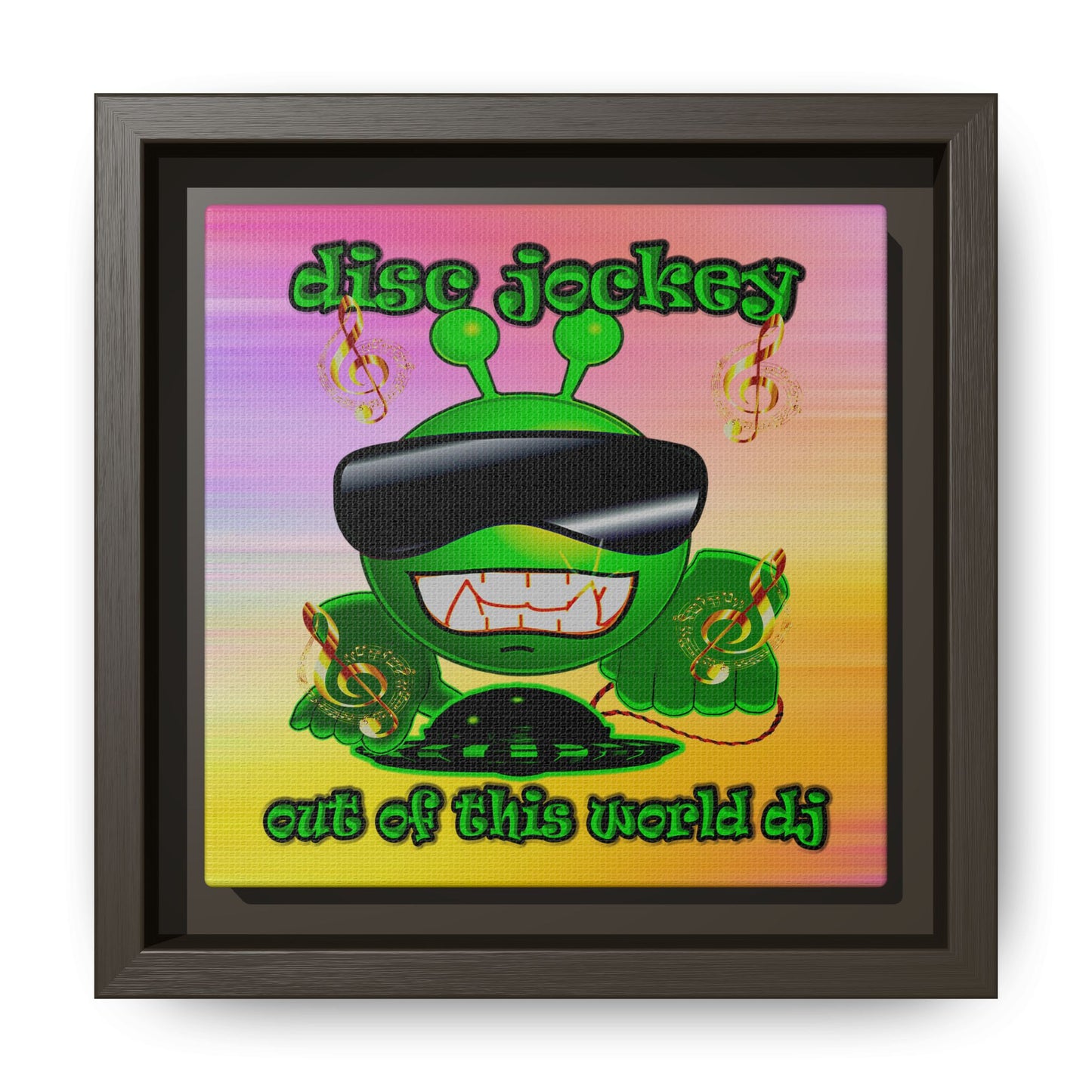 disc jockey - framed canvas art (color blur)