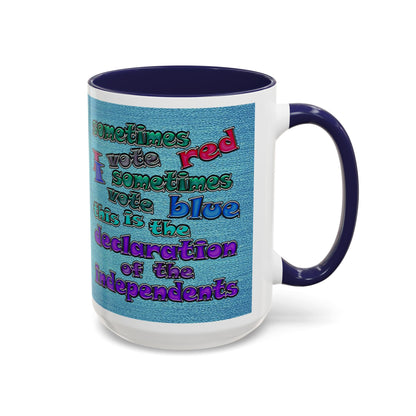 declaration of the independents - Accent Mug (faded blue)