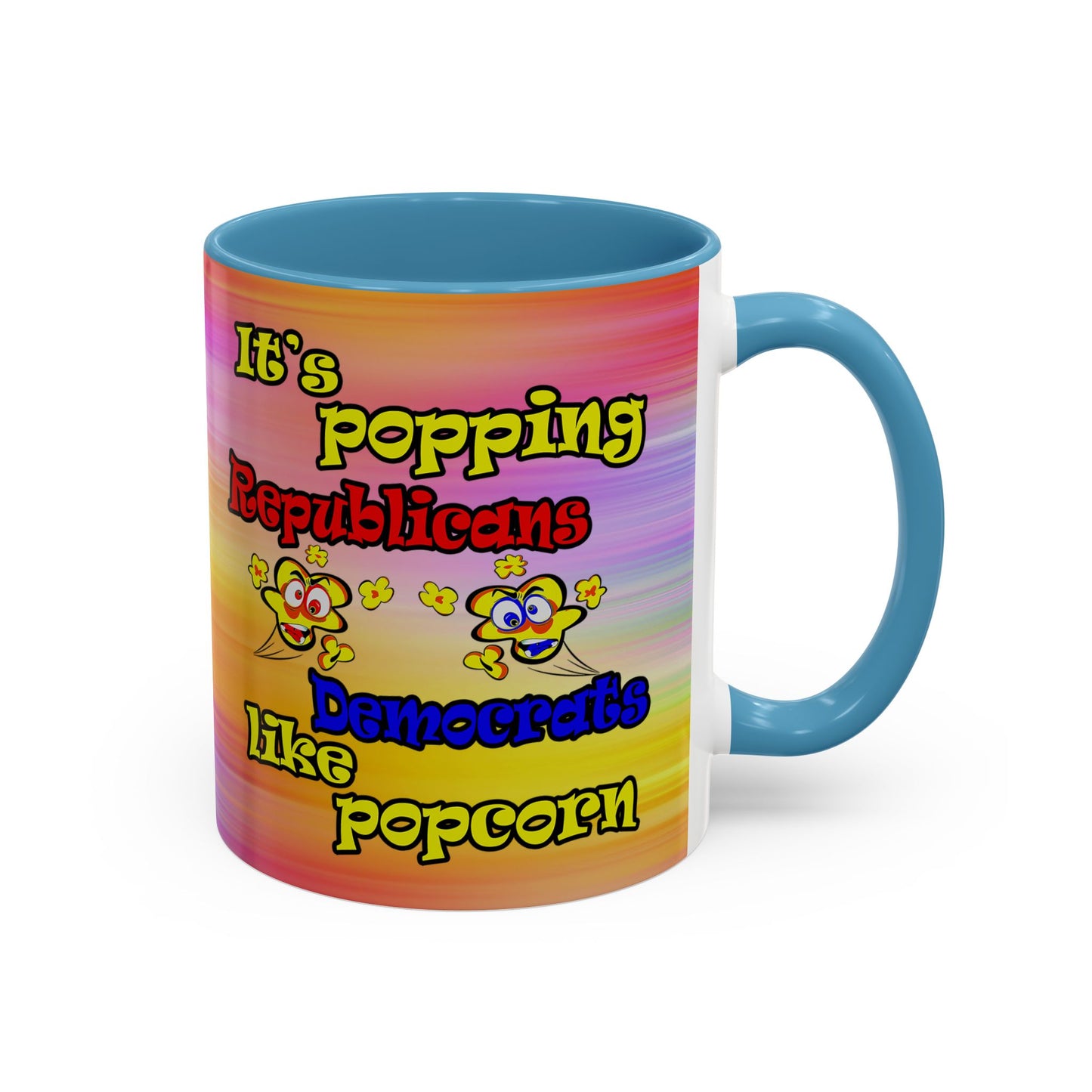 popping like popcorn - Accent Mug (color blur)