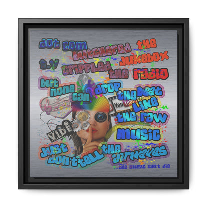 drop the beat - framed canvas art (brushed nickel)