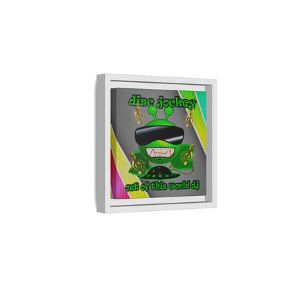 disc jockey - framed canvas art (rainbow split)