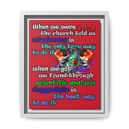 doggystyle - framed canvas art (dark red)