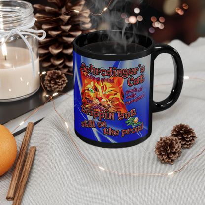 schrodinger's cat - Black Mug (blue-white wave)