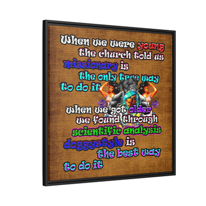 doggystyle - framed canvas art (brown papyrus)