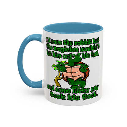 turtle race - Accent Mug (white)