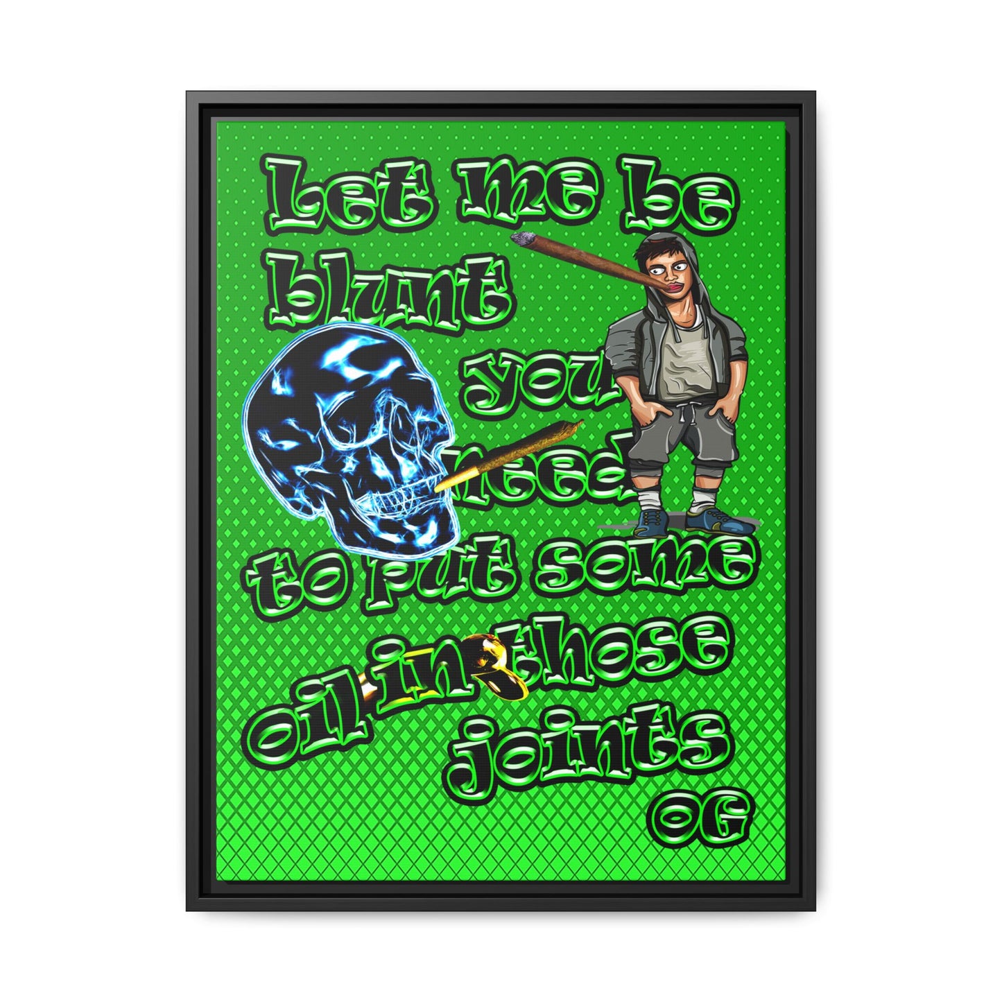 og - framed canvas art (logo green)