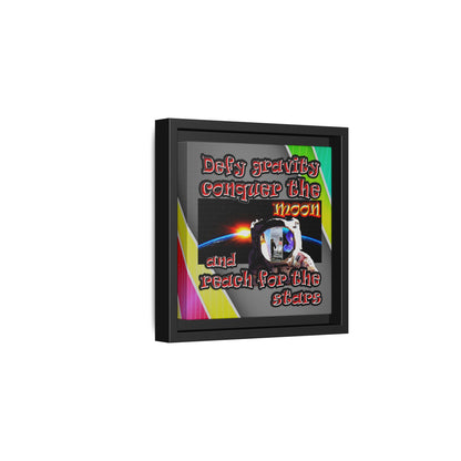 defy conquer reach - framed canvas art (rainbow split)