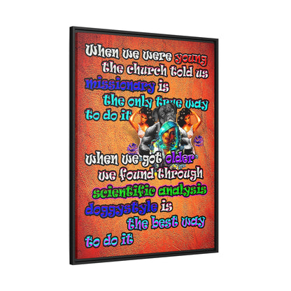 doggystyle - framed canvas art (burnt orange)