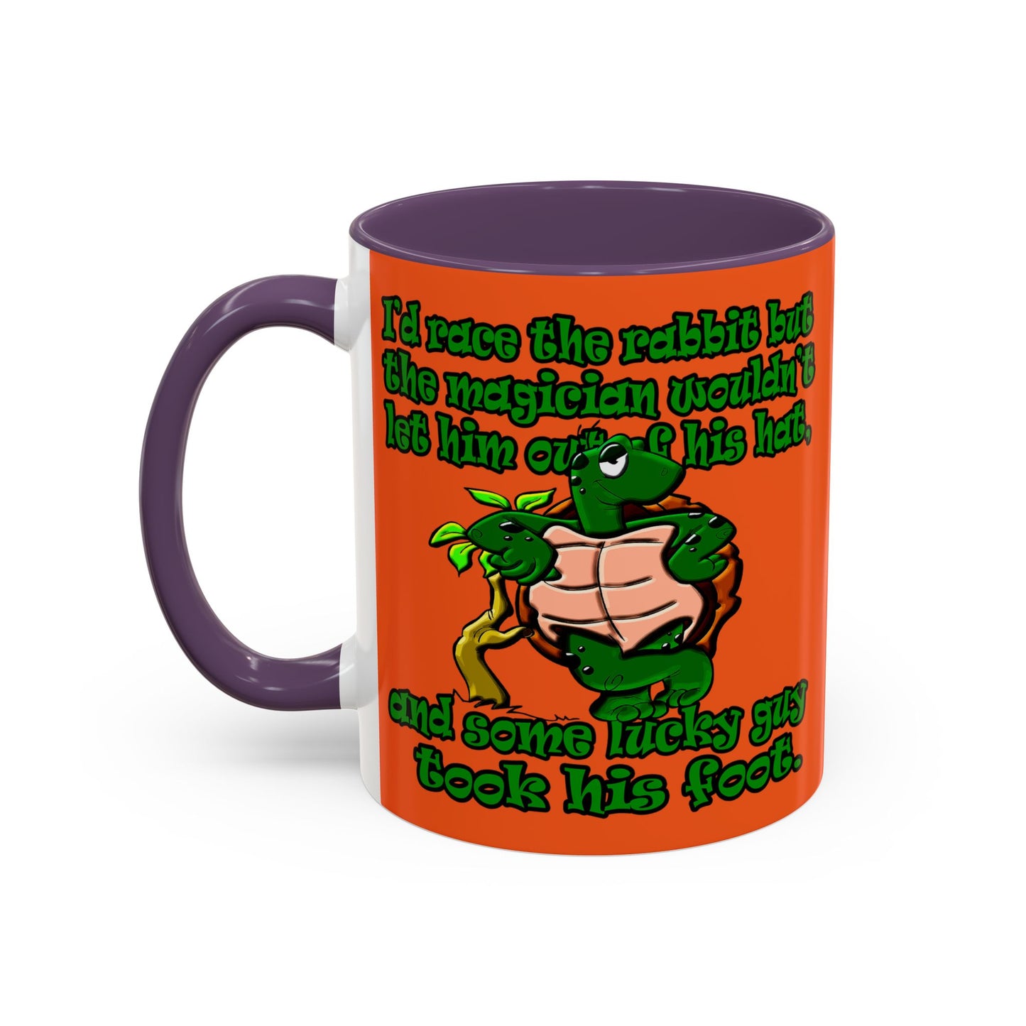 turtle race - Accent Mug (orange)