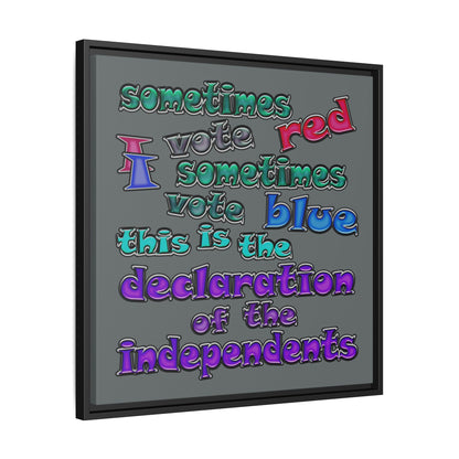 declaration of the independents - framed canvas art (dark grey)