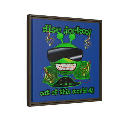 disc jockey - framed canvas art (dark blue)