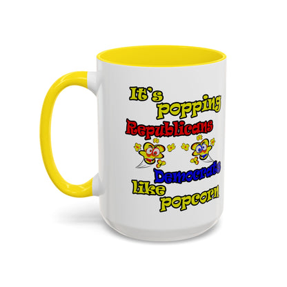 popping like popcorn - Accent Mug (white)