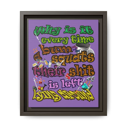 the bum's shit - framed canvas art (light purple)