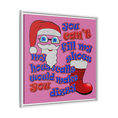 santa's shoes - framed canvas art (light pink)