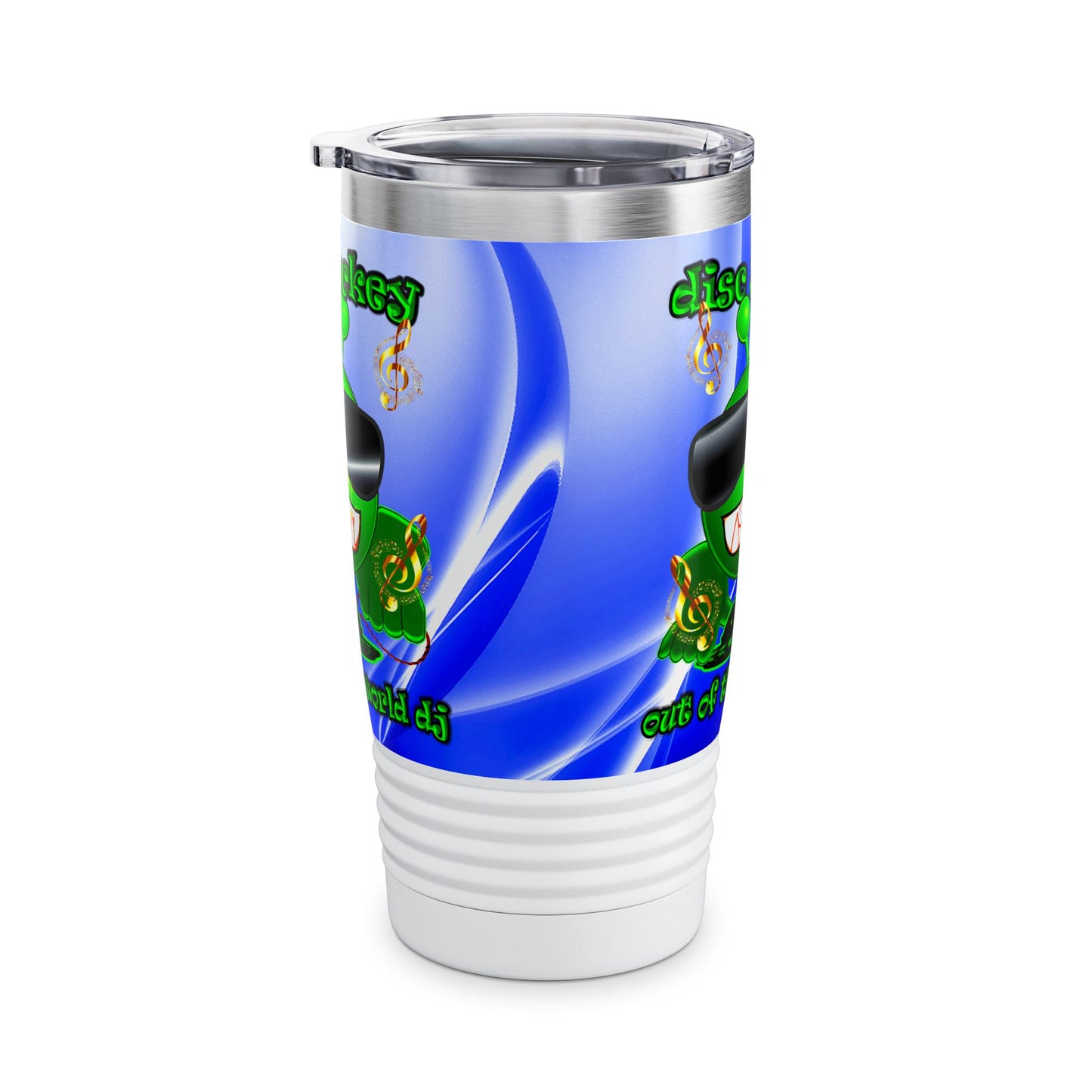 disc jockey - Ringneck Tumbler, 20oz (blue-white wave)