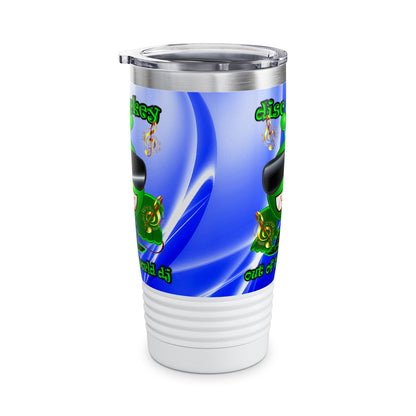 disc jockey - Ringneck Tumbler, 20oz (blue-white wave)