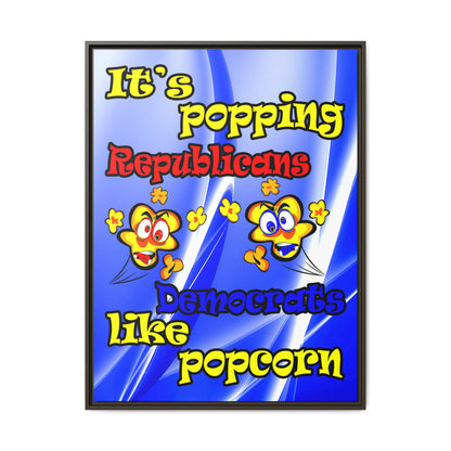 popping like popcorn - framed canvas art (blue-white wave)