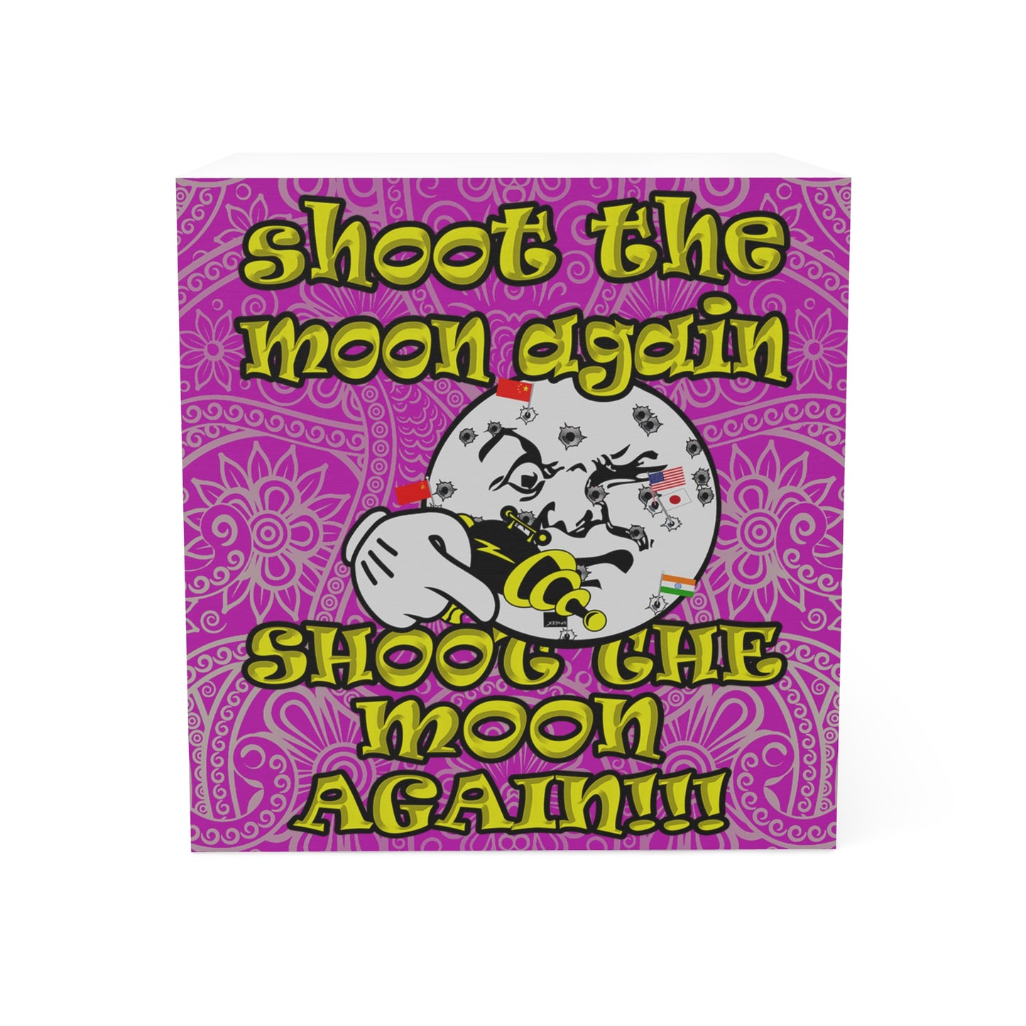 shoot the moon again - note cube (pink swirl)
