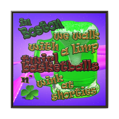 celtics logo - framed canvas art (purple-pink wave)
